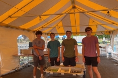 Tri M students helping set up for Home Days. James Kitagawa, Aaron Zambito, Joe Graham, Jack Ottaviano 